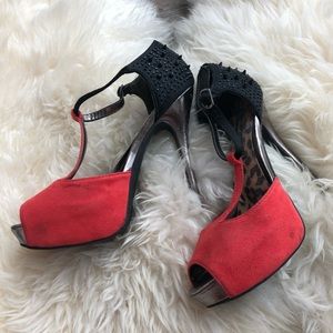 ORANGE studded heels